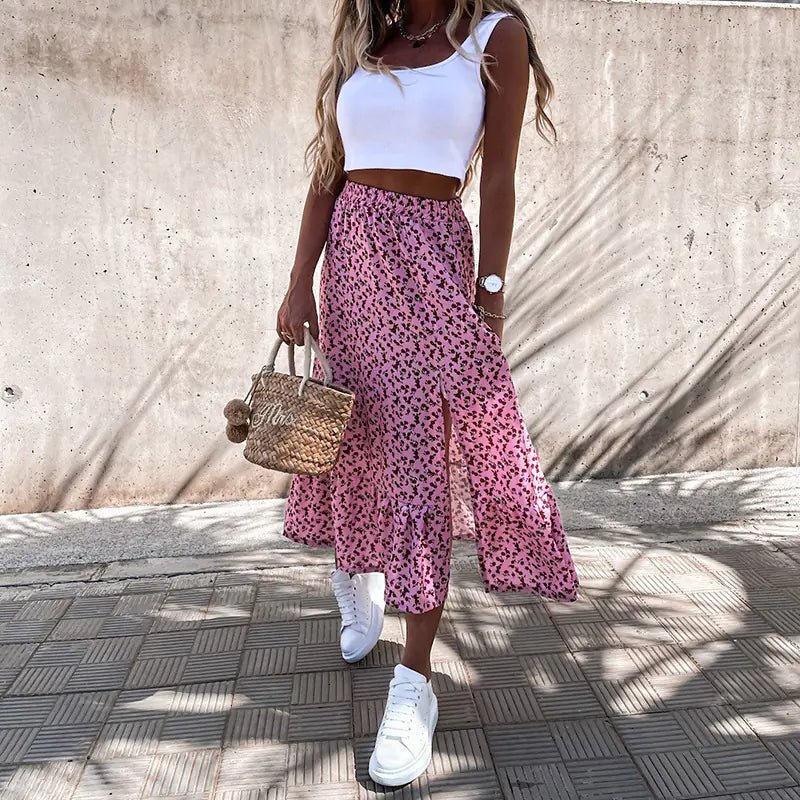 Floral Patchwork Skirt for Summer Leisure Vacation - BACKUPMYFILESNOW