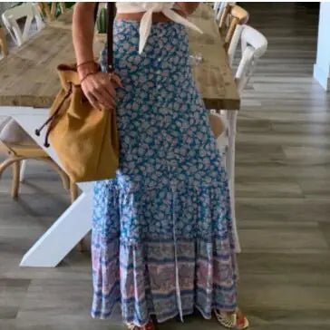 Floral Patchwork Skirt for Summer Leisure Vacation - BACKUPMYFILESNOW