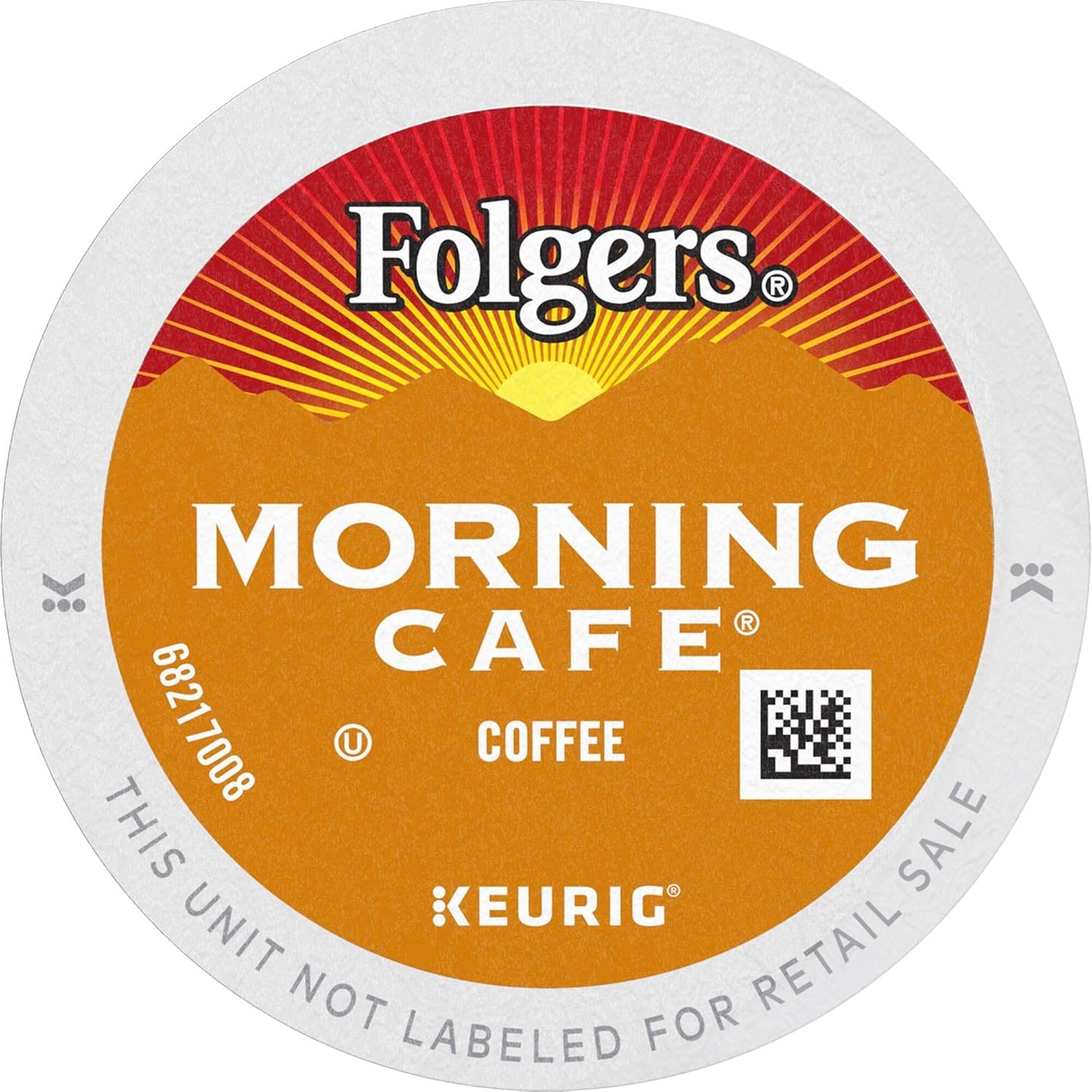 Six packs of Folgers Breakfast Blend Coffee Keurig K-Cup pods, mild roast, 10 pods per pack, for single-serve coffee brewing.