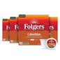 Six packs of Folgers Breakfast Blend Coffee Keurig K-Cup pods, mild roast, 10 pods per pack, ready for brewing.