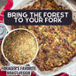 Gustus Vitae Forager's Favorite Roast Veggie Seasoning in a jar, gourmet seasoning blend for vegetables and roasted dishes.