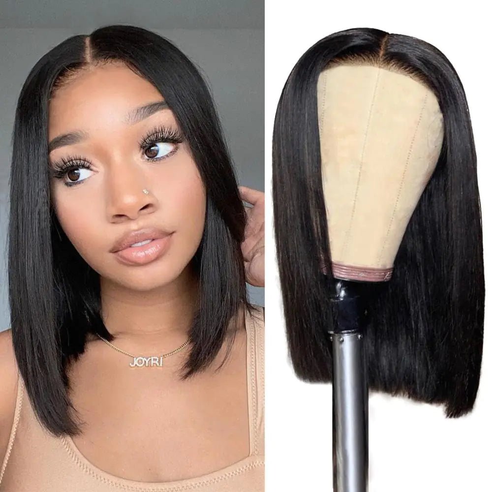 Foreverlove Bob Wig Human Hair Glueless 4x4 Lace Front Wigs Human Hair Straight 180% Density Overshoulder Length Bob Wigs Human Hair (16 Inch) - BACKUPMYFILESNOW