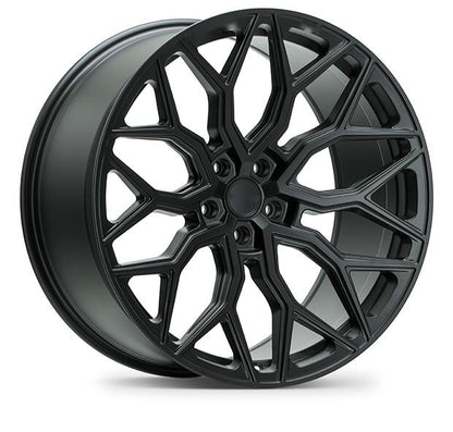 Set of four TESERY Apex Spider-Y forged wheels for Tesla Model 3, Y, S, featuring a sleek, modern design for vehicle retrofit.