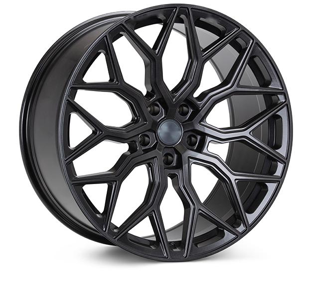 Set of four TESERY Apex Spider-Y forged wheels designed for Tesla Model 3, Model Y, and Model S, showcasing sleek, high-performance alloy rims.