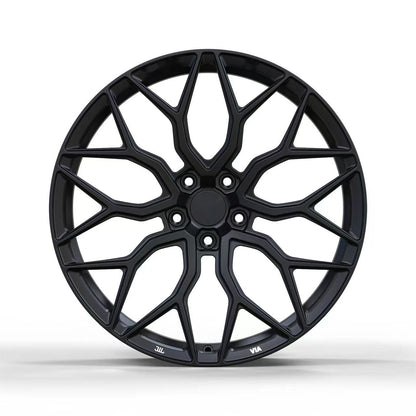 Set of four TESERY Apex Spider-Y forged wheels for Tesla Model 3, Model Y, and S, showcasing sleek, high-performance wheel design.
