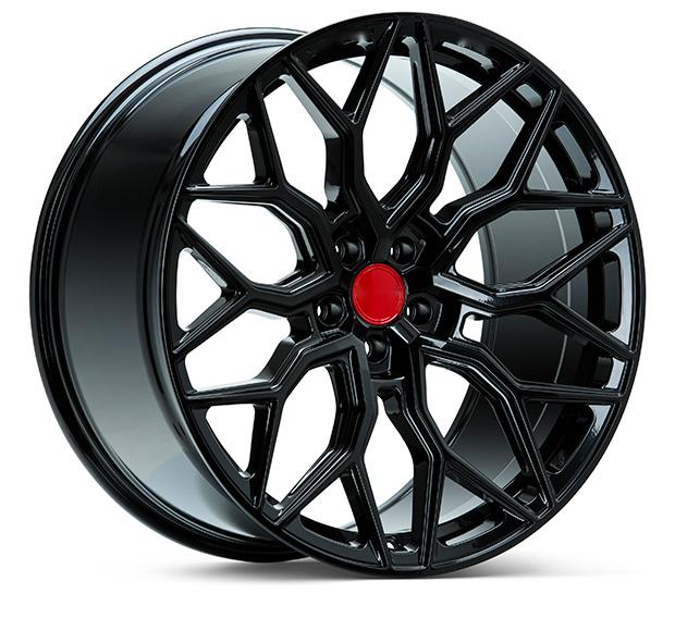 Set of four TESERY Apex Spider-Y forged wheels designed for Tesla Model 3, Y, and S with a sleek, high-performance style.