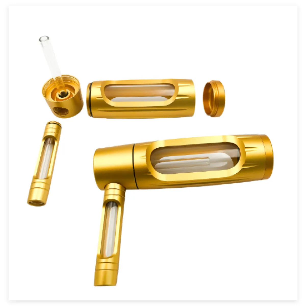 150Mm Portable Aluminum Alloy Glass Pipe With Keychain & Multi-Function Features - Durable & Compact