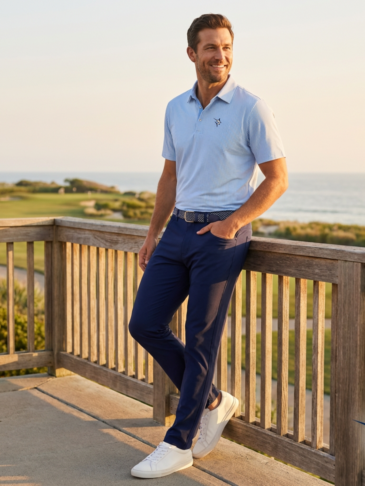 Navy Freeport Pant by White Water Life, versatile performance pants with a comfortable fit and functional design.