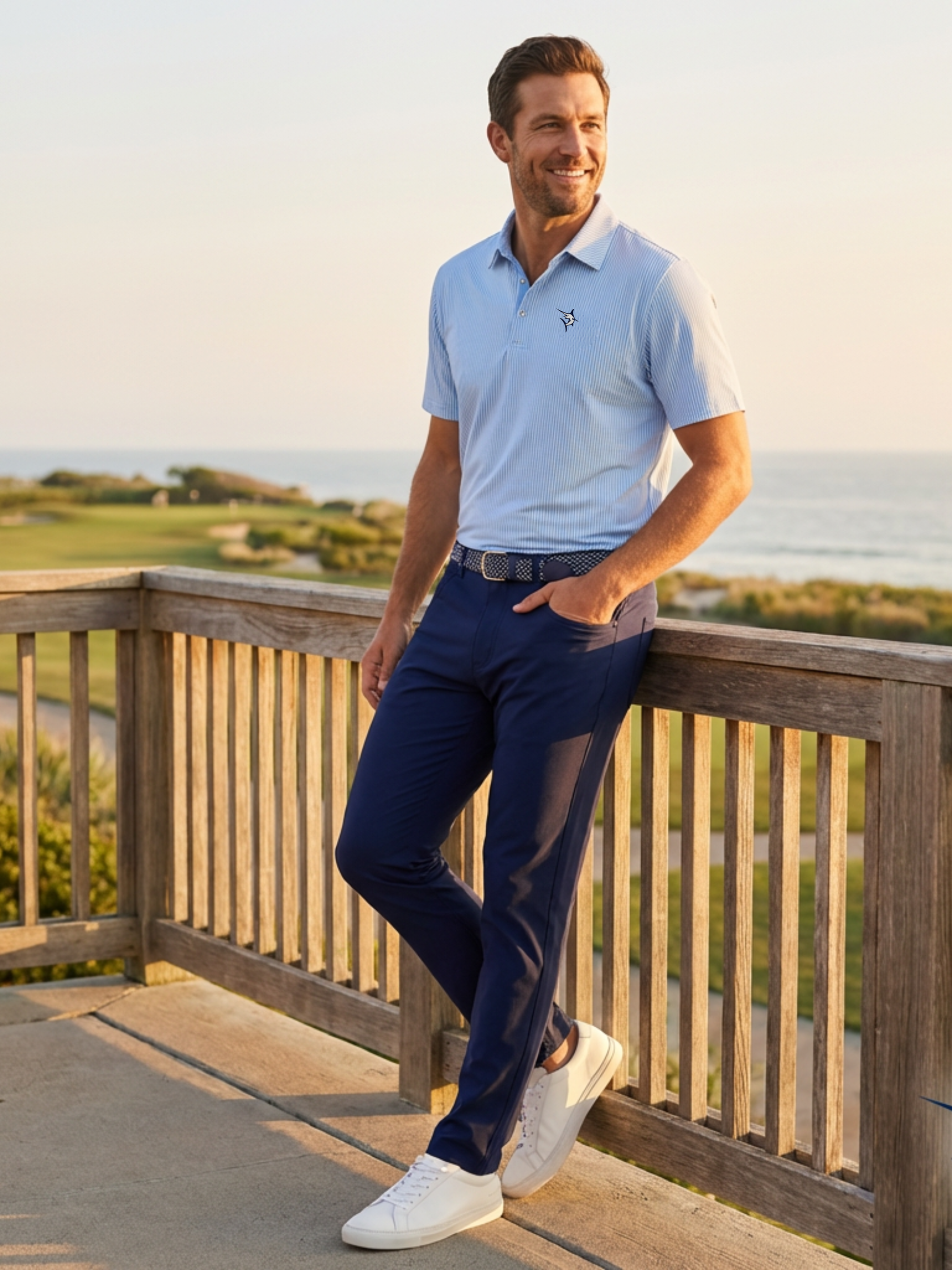 Navy Freeport Pant by White Water Life, versatile performance pants with a comfortable fit and functional design.