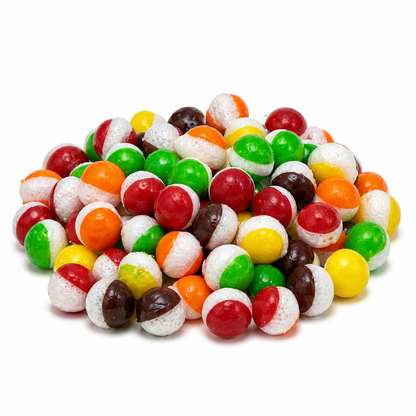 Freeze-dried Skittles POP'd candy in original flavor from Candy In Bulk, shown in a colorful, bulk-value bag.