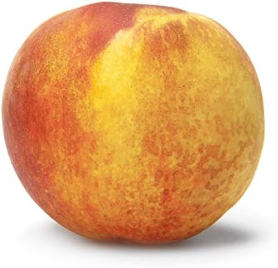 Fresh organic yellow peach on a white background, showcasing its vibrant color and smooth skin, perfect for healthy snacking.