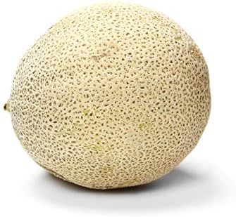 Fresh organic cantaloupe melon from the United States or Mexico, showcasing its orange flesh and textured rind.