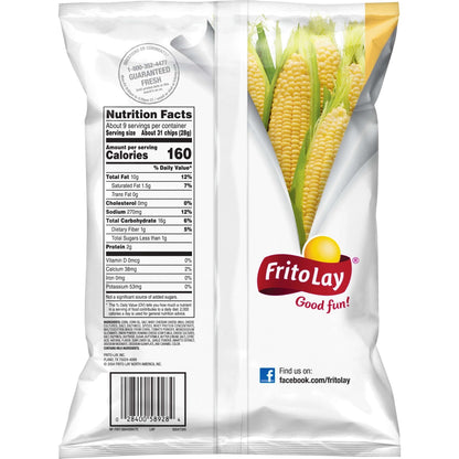 Fritos Corn Chips Chili Cheese flavored snack chips in a 9.25-ounce bag, showing crispy, golden corn chips with chili and cheese seasoning