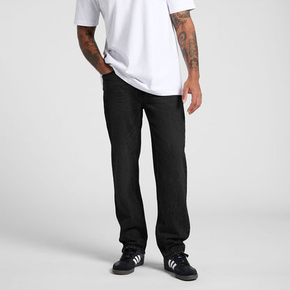 Front view of NU-VEL straight jeans trousers showing classic denim fit and clean design.