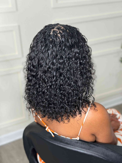 Fula Beauty Deep Wave Boho Hair in 1B natural black, showing wavy texture and full volume on a mannequin head.