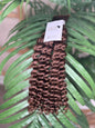 Fula Beauty Deep Wave Boho Hair in natural black, 12-inch length, showing soft, wavy texture and natural shine.