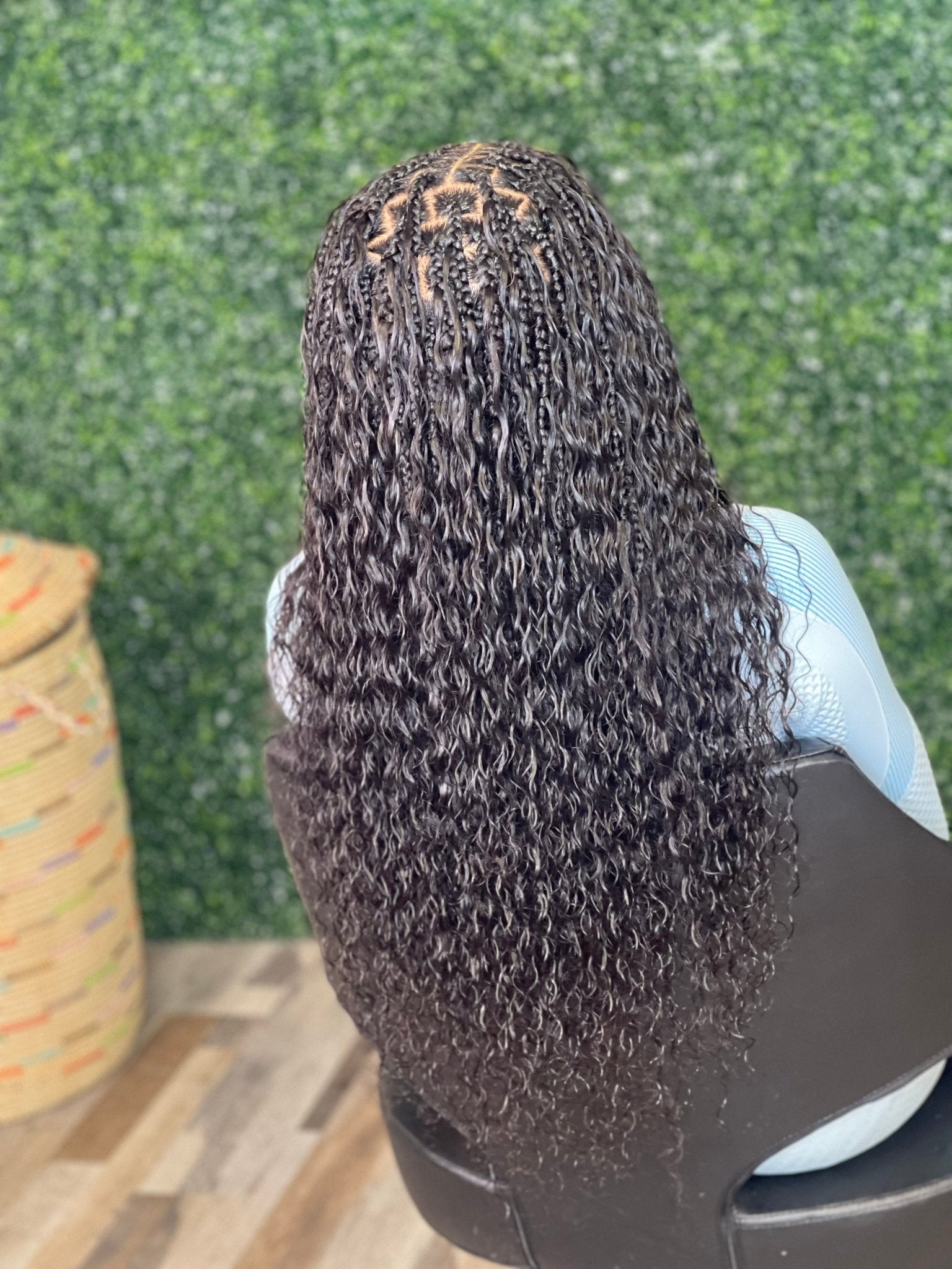 Fula Beauty deep wave boho hair in natural black, 12-inch length, showcasing soft, wavy texture and full volume.