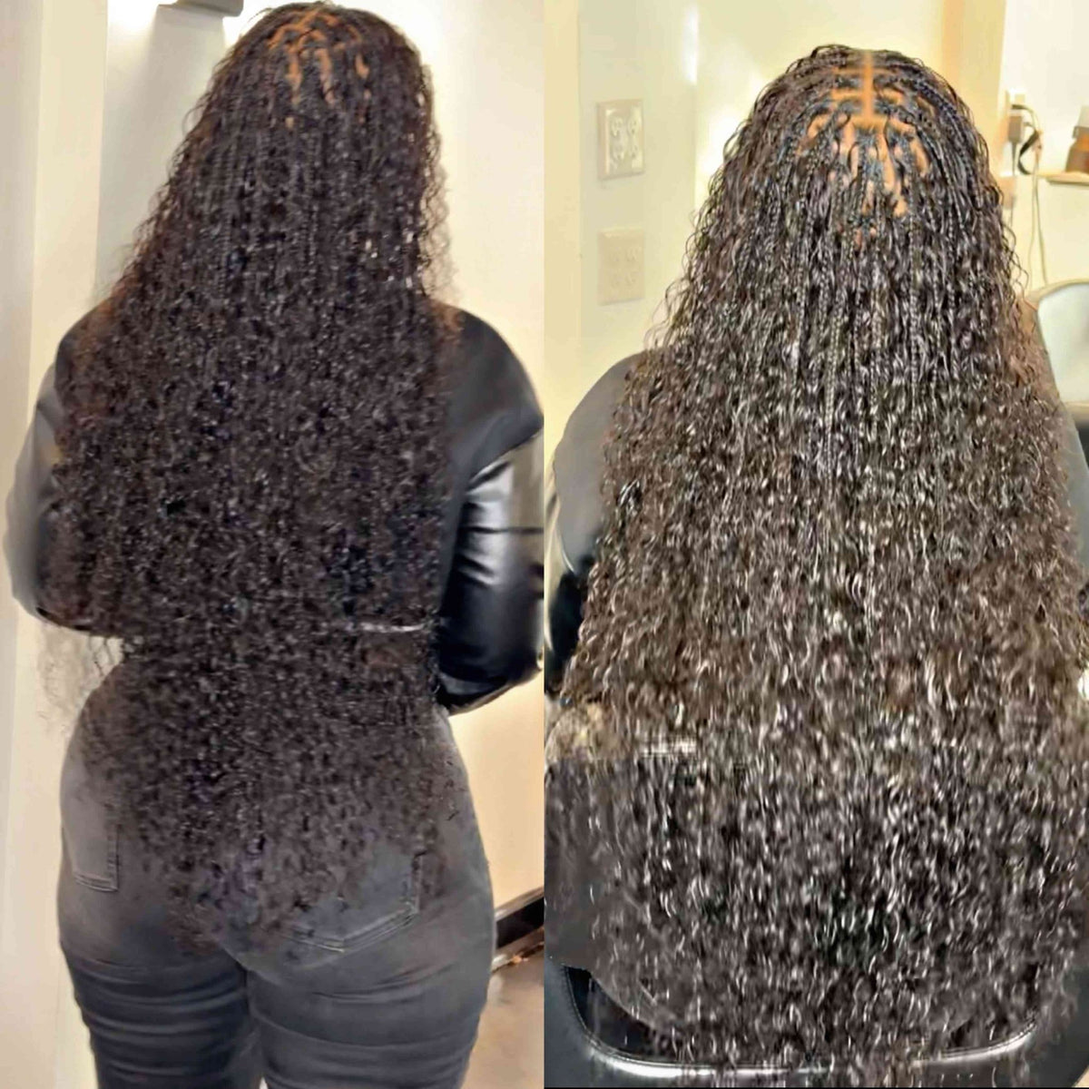 Fula Beauty Italian Curl boho hair in natural black, featuring soft, defined curls with a stylish, effortless look.