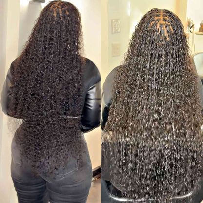 Fula Beauty Italian Curl boho hair in natural black, featuring soft, defined curls with a stylish, effortless look.