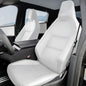 Full set of black leather seat covers for Tesla Cybertruck, 10-piece interior protection by Tesery Official Store.