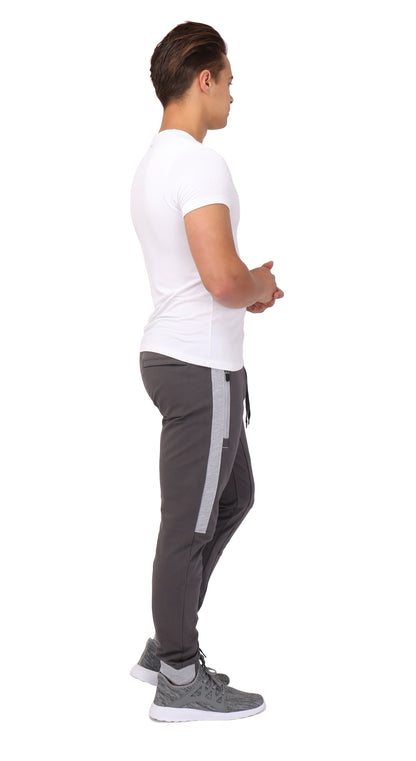 Full back view of SCR Sportswear Infinite Flex Tall Fit men's joggers sweatpants showing comfortable fit and sleek design.