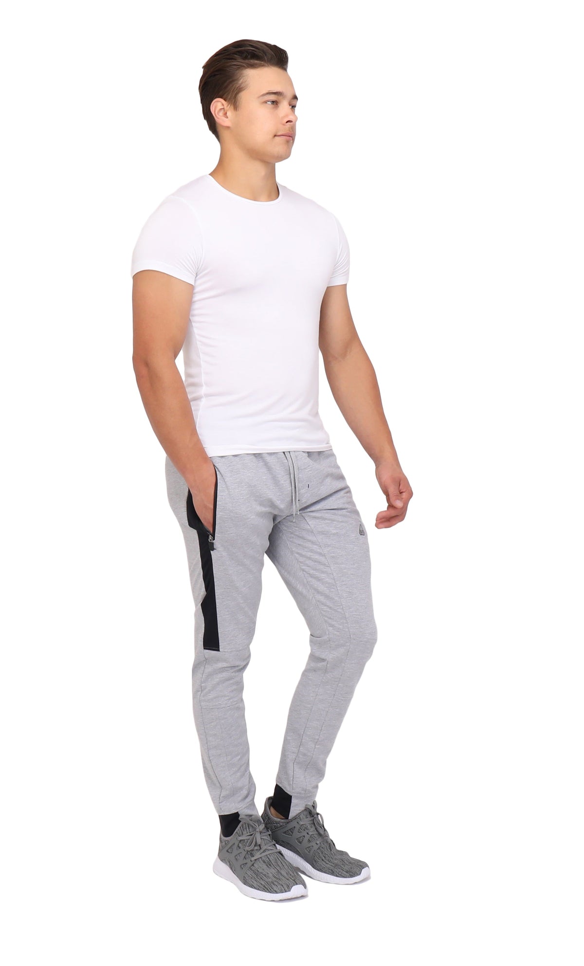 SCR Sportswear Infinite Flex Tall Fit men's joggers sweatpants shown from the front, featuring a comfortable fit and athletic style.