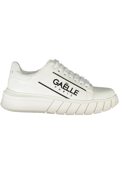 White GAELLE PARIS women's sport sneakers with breathable mesh and cushioned soles, designed for active wear and comfort.