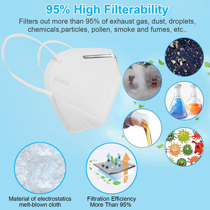10-pack disposable KN95 protective face masks by Gamba Beauty, showing white masks with ear loops and nose clips.