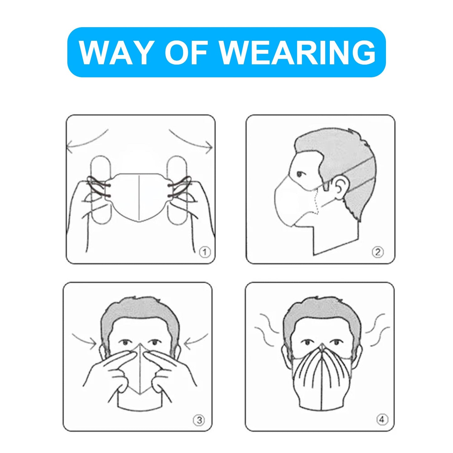 Set of 10 disposable KN95 protective face masks by Gamba Beauty, showing white masks with ear loops and nose clips.