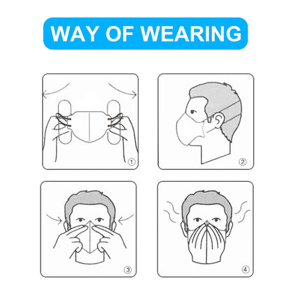 Set of 10 disposable KN95 protective face masks by Gamba Beauty, showing white masks with ear loops and nose clips.