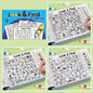 Children's hidden object coloring book by Game On Interactive LLC featuring 32 pages of interactive educational matching and coloring activities.