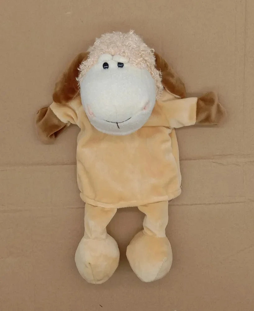 35cm cartoon animal hand puppet featuring lion, elephant, and pig plush toys for interactive play by Game On Interactive LLC.