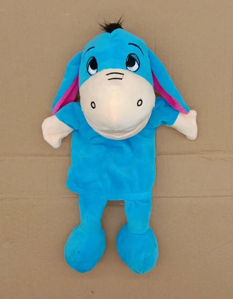 35cm cartoon animal hand puppets featuring lion, elephant, and pig plush toys for interactive play and imaginative fun