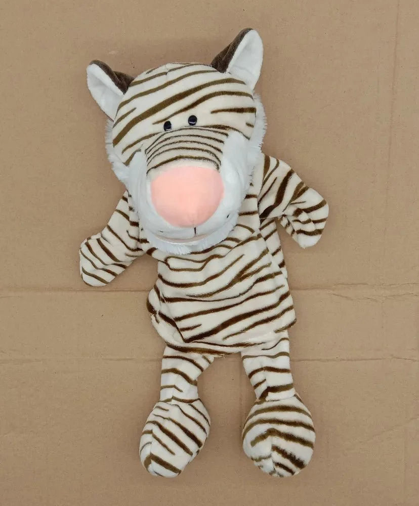 35cm plush cartoon animal hand puppet featuring a lion, elephant, and pig for interactive play by Game On Interactive LLC.