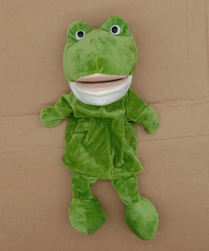 35cm cartoon animal hand puppet featuring lion, elephant, or pig plush toy for interactive play by Game On Interactive LLC.