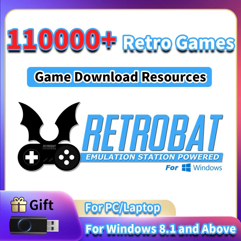 Games Download Resource with 110000+ Retro Games 70+ Emulators for PS3/PS2/PS1/PSP/DC/Wii/N64 Retrobat System for Win PC/Laptop - BACKUPMYFILESNOW