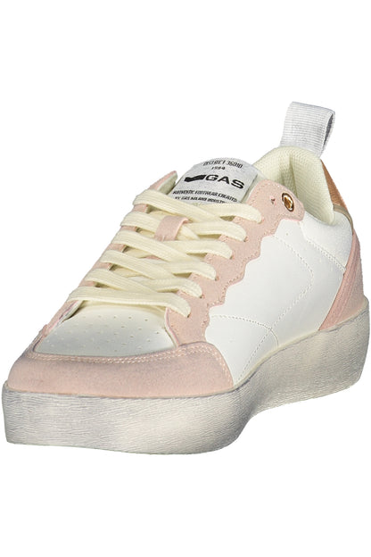 White GAS women's sports sneakers with breathable mesh upper and cushioned sole, designed for active wear and comfort.