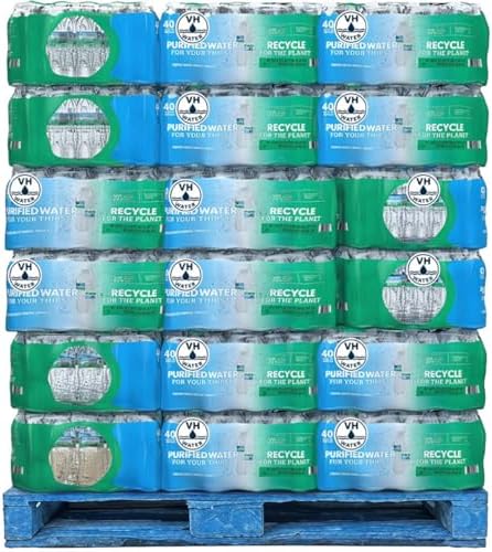 Full pallet of Generic MMembers Mark 16.9 oz bottled water, 48 cases with 1920 bottles, suitable for home, office, or events.