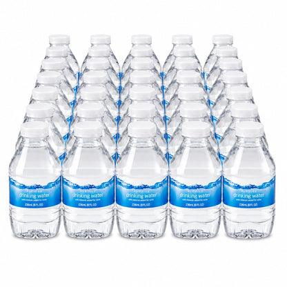 Set of 35 mineral-enhanced purified drinking water mini bottles, 8 fl oz each, suitable for lunchboxes, travel, and gym.