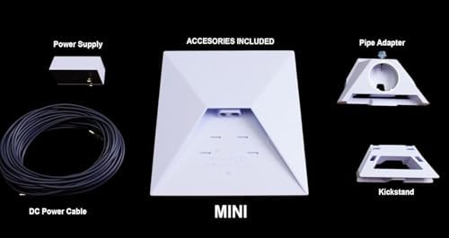 Generic Starlink Mini 4th Gen satellite internet antenna with Wi-Fi router, DC power, and region unlock for RVs, camping, and remote work.