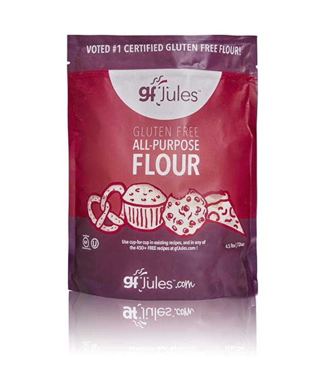 gfJules gluten-free all-purpose flour in a 5 lb bag, suitable for baking and cooking, natural food item with brand label visible
