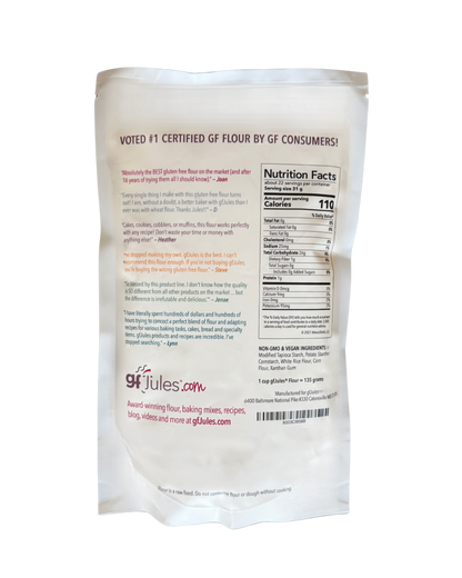 gfJules All Purpose Gluten-Free Flour in a 1.5 lb bag, versatile food item for gluten-free baking and cooking.