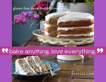 gfJules all-purpose gluten free flour in a 5 lb bag, natural food item for baking and cooking, gluten-free flour product.