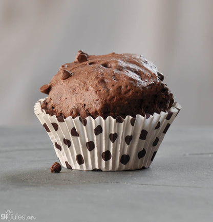 gfJules gluten-free muffin mix in a package, ready for baking, showcasing the product's packaging and branding.