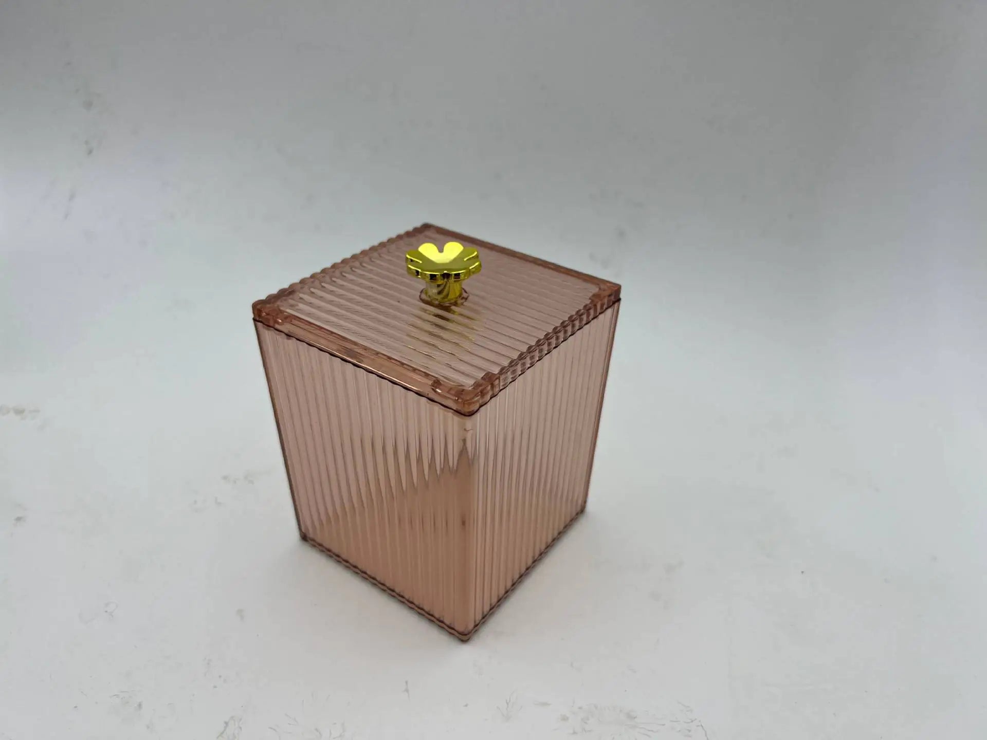 Transparent Clover Cotton Swab Box for Desktop Storage