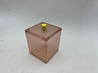 Transparent Clover Cotton Swab Box for Desktop Storage