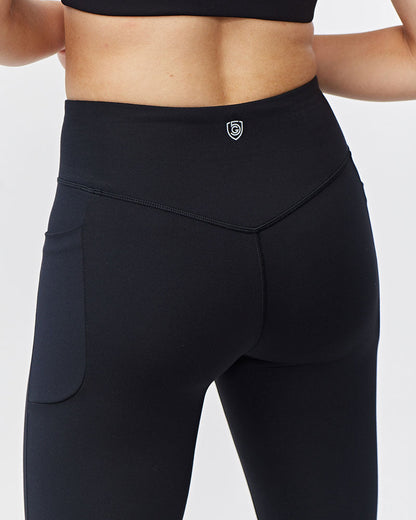 Goal Five women's full-length leggings in coastal print, shown on a model, highlighting comfortable, stylish activewear.