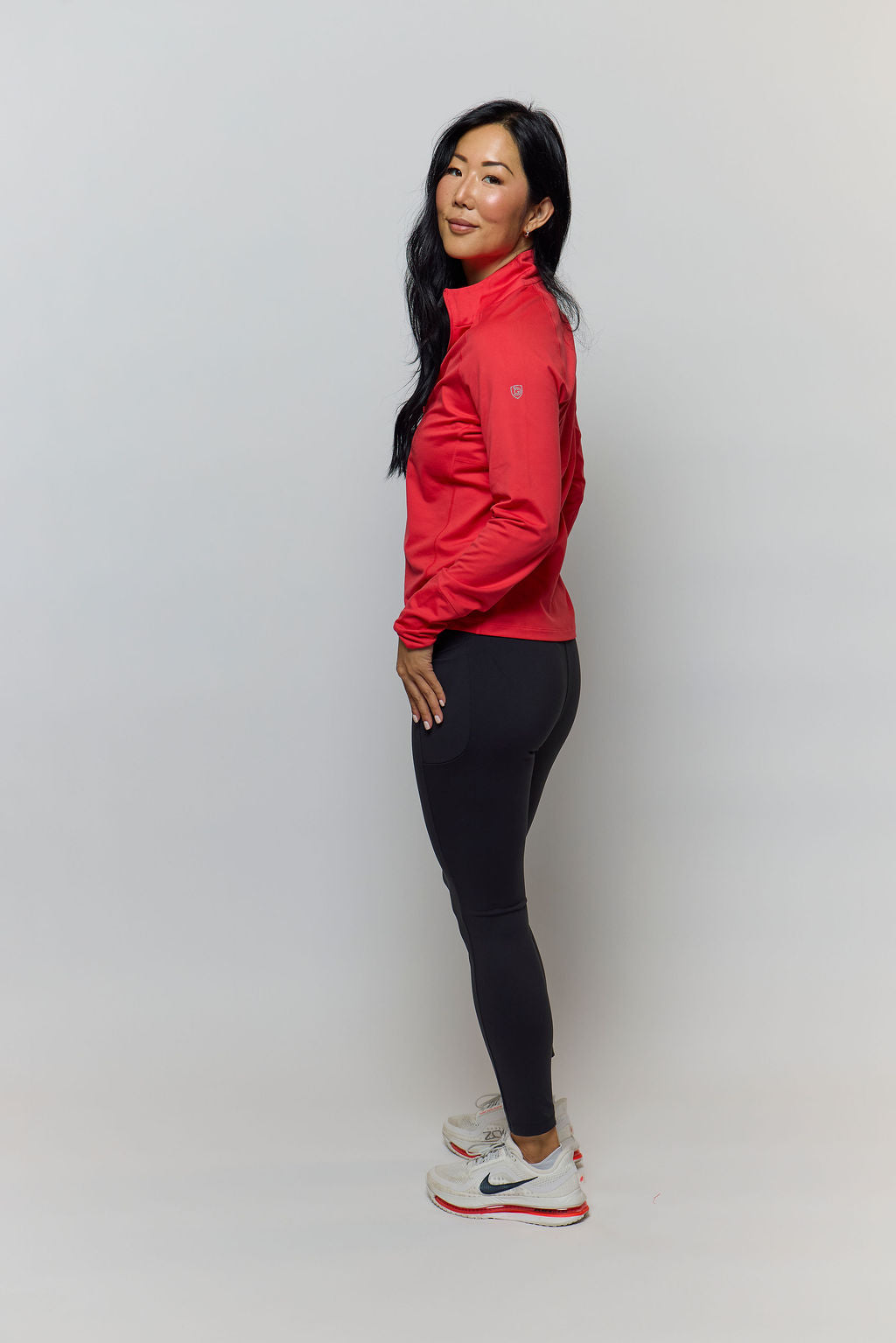 Goal Five Go Again women's full-length leggings in coastal XS, showcasing a comfortable fit and stylish design.