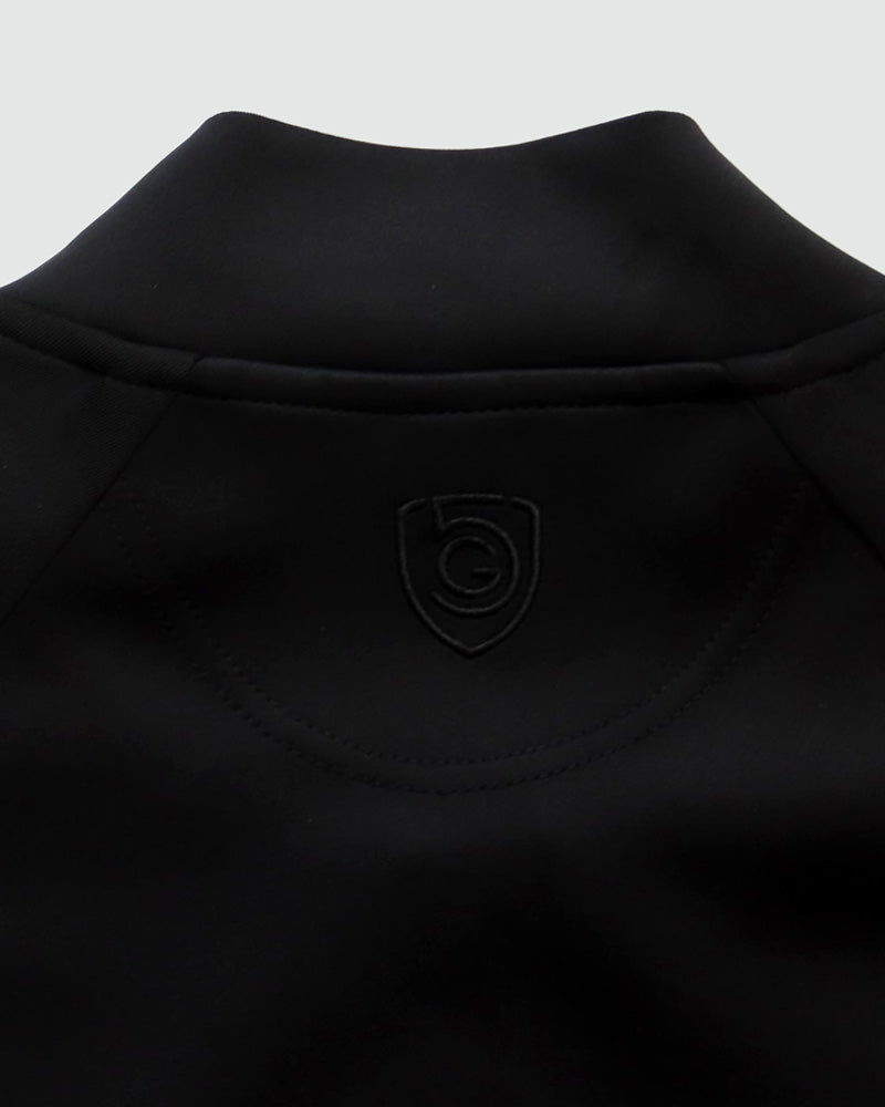 Black Goal Five Powerstripe LS Track Jacket, lifestyle image showing the slim fit design and sporty style.