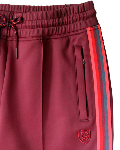 Black Goal Five Powerstripe mid-rise track pant in XS, 28-inch length, lifestyle style with sporty, comfortable fit.